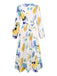 1970s V-Neck Boho Long Sleeve Maxi Dress - vintage dress, retro fashion