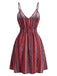 1970s V-Neck Boho Style Striped Mini Dress, vintage dress, retro fashion - perfect for women who love vintage and retro fashion