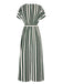 1970s V-Neck Contrast Stripes Jumpsuit: timeless 1970s elegance she makes her own