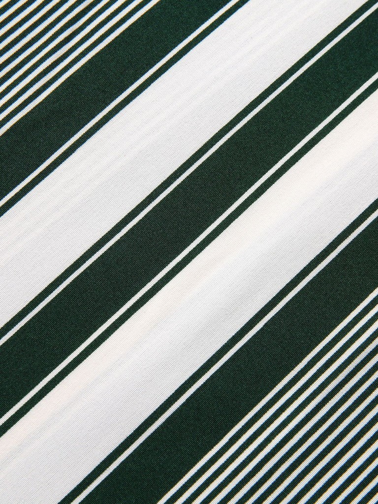 This 1970s V-Neck Contrast Stripes Jumpsuit whispers 1970s secrets to those who notice