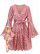 1970s V-Neck Flare Sleeve Sequined Disco Dress - vintage dress, retro fashion