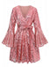 1970s V-Neck Flare Sleeve Sequined Disco Dress - vintage dress, retro fashion