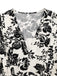 1970s V-Neck Floral Cap Sleeve Midi Dress - vintage dress, retro fashion
