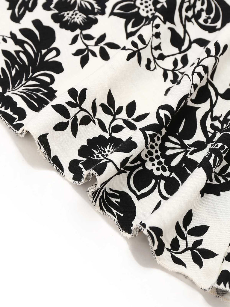 1970s V-Neck Floral Cap Sleeve Midi Dress - vintage dress, retro fashion