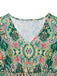 1970s V-Neck Paisley Print Ruffed Sleeve Dress - vintage dress, retro fashion