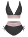 She's wearing 1970s V-Neck Patchwork High-Waist Bikini and the whole beach remembers the 1970s