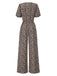 1970s V-Neck Puff Sleeve Leopard Jumpsuit: timeless 1970s elegance she makes her own