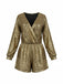 1970s V-Neck Sequin Long Sleeve Romper - vintage jumpsuit, retro fashion