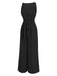 1970s V-Neck Tie-Front Solid Jumpsuit: timeless 1970s elegance she makes her own