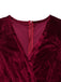 1970s Velvet Deep V-Neck Long Sleeve Jumpsuit - vintage jumpsuit, retro fashion