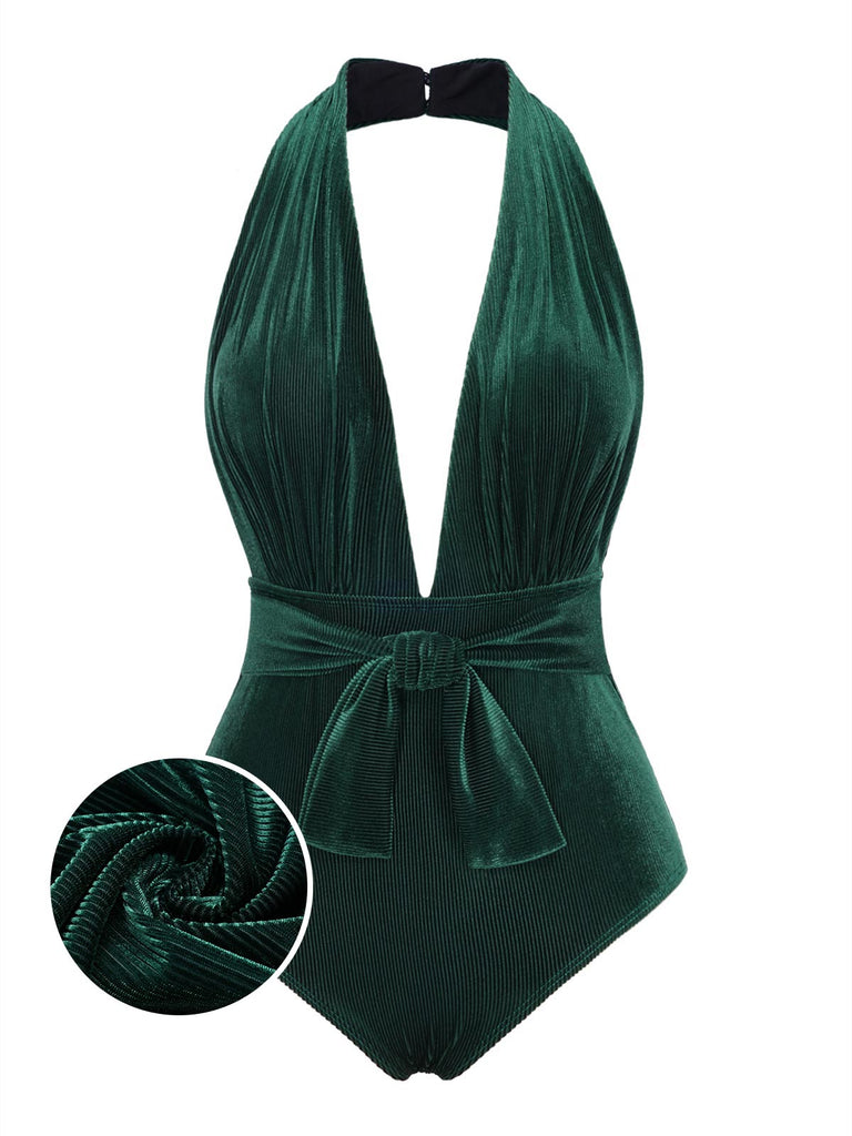 1970s Velvet Deep VNeck Swimsuit | 1970s | vintage swimsuit, retro beachwear