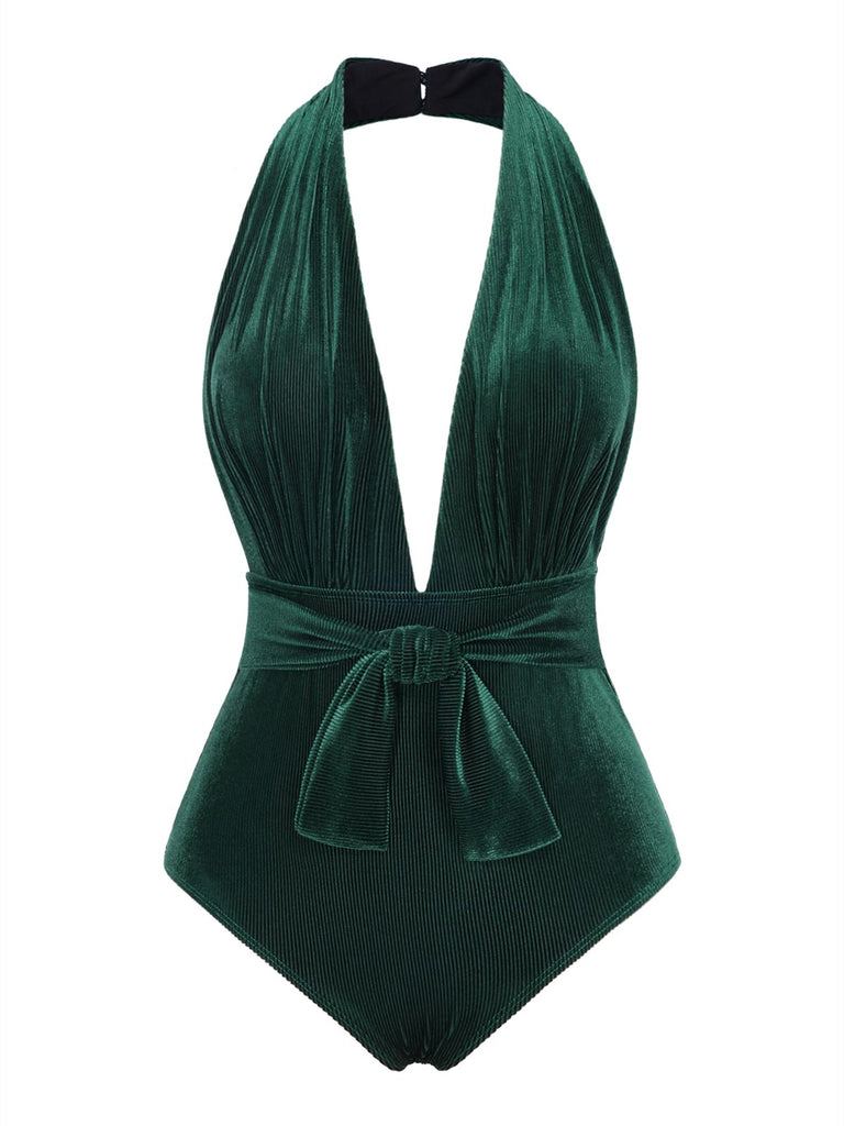1970s Velvet Deep VNeck Swimsuit | 1970s | vintage swimsuit, retro beachwear