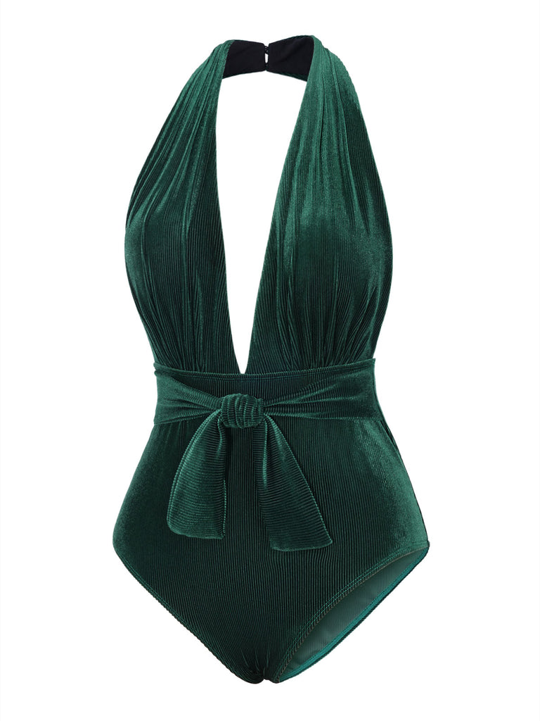 1970s Velvet Deep VNeck Swimsuit | 1970s | vintage swimsuit, retro beachwear