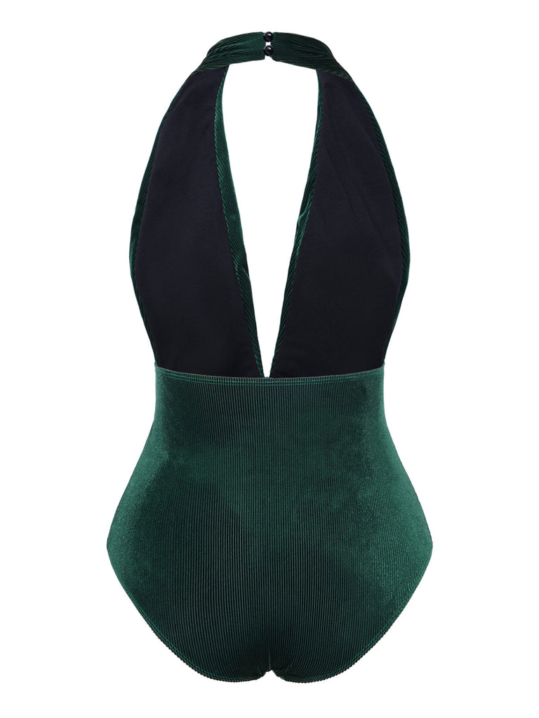 1970s Velvet Deep VNeck Swimsuit | 1970s | vintage swimsuit, retro beachwear