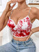 White 1970s Halloween Metal Chain Blood Spatter Crop Top - vintage fashion, retro style, pure white