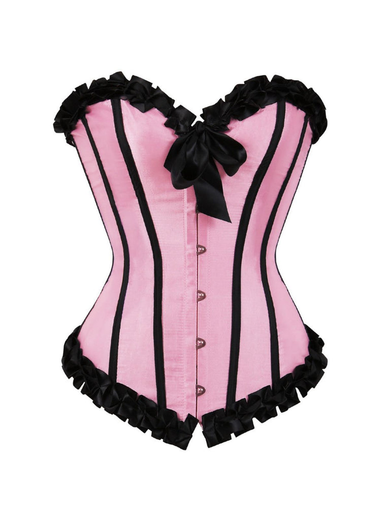 1980s Binding Bow Box-Pleat Patchwork Corset - vintage fashion, retro style