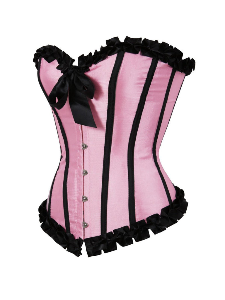 1980s Binding Bow Box-Pleat Patchwork Corset - vintage fashion, retro style