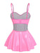 1980s Bunny Costume Latex Dress With Ears Headband - vintage dress, retro fashion
