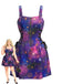 Plus Size 1980s Floral Square Neck Vintage Dress 3