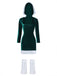 1980s Christmas Fur Trim Hooded Velvet Dress - vintage dress, retro fashion