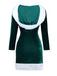 1980s Christmas Fur Trim Hooded Velvet Dress - vintage dress, retro fashion