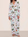 1980s Christmas Print Pajama Set - vintage fashion, retro style