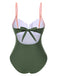 1980s Colorblock Strap High-Leg One-Piece Swimsuit — because 1980s glamour never goes out of style