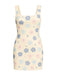 1980s Colorful Floral Sequined Slit Bodycon Dress - vintage dress, retro fashion