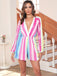 1980s Colorful Striped Sequined V-Neck Romper - vintage jumpsuit, retro fashion