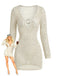 1980s Crochet Knit Cutout Ring Long Sleeve Cover-Up - vintage fashion, retro style