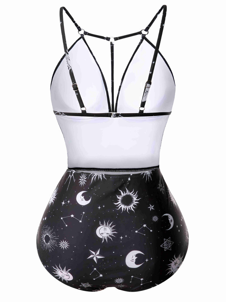 1980s Deep VNeck Gothic Star | 1980s | vintage swimsuit, retro beachwear