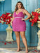 Rose Pink 1980s Fringed Spaghetti Strap Bodycon Dress - vintage dress, retro fashion