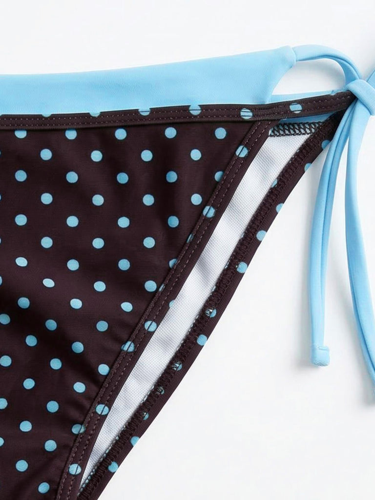 1980s Faux Two-Piece Tie-Side Bikini Set: beautiful vintage swimwear, retro swimsuit, pin-up style with timeless appeal