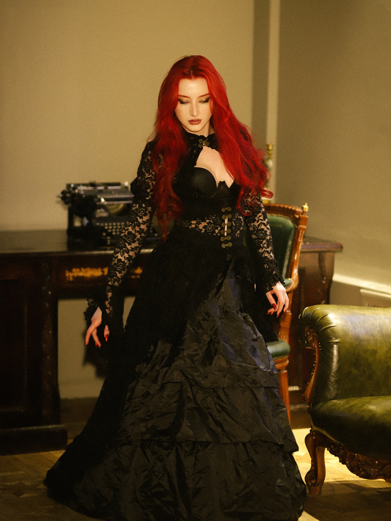 1980s Gigot Sleeve Victorian Lace Dress - vintage dress, retro fashion