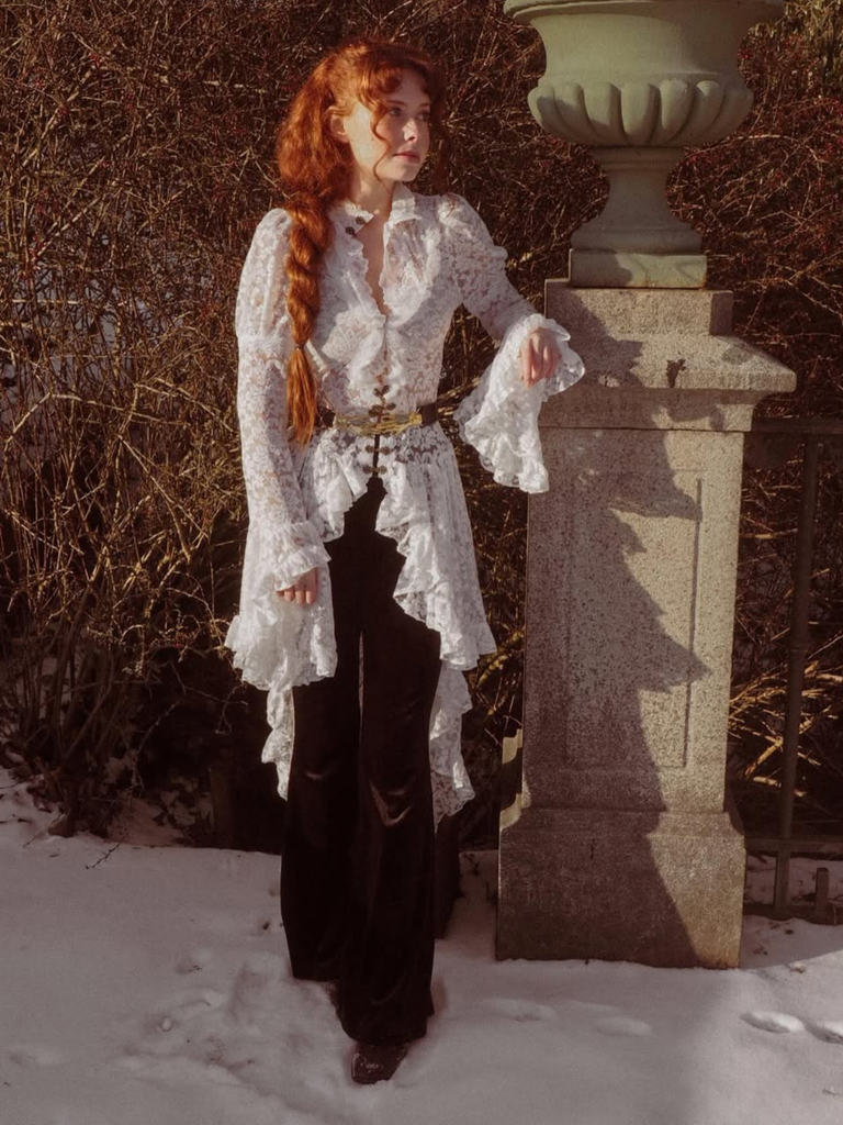 1980s Gigot Sleeve Victorian Lace Dress - vintage dress, retro fashion