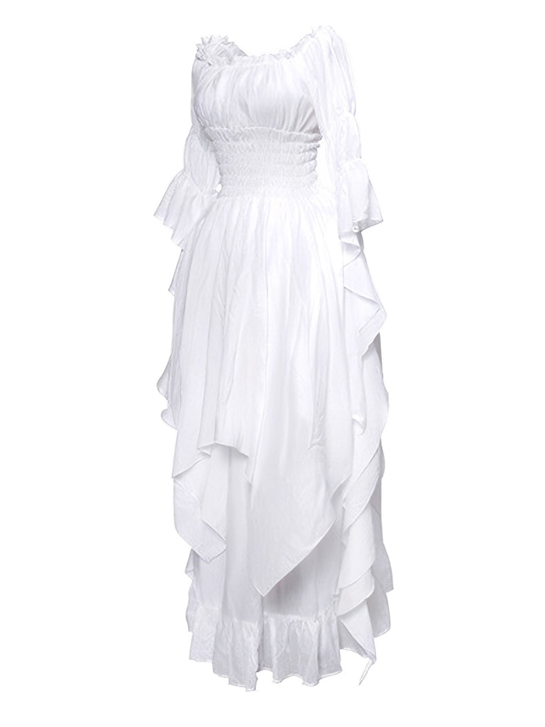 1980s Gothic Bell Sleeve Irregular Hem Dress - vintage dress, retro fashion