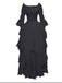 1980s Gothic Bell Sleeve Irregular Hem Dress - vintage dress, retro fashion