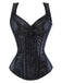1980s Gothic Jacquard Sweetheart Neck Lace-Up Corset - vintage fashion, retro style