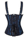 1980s Gothic Jacquard Sweetheart Neck Lace-Up Corset - vintage fashion, retro style