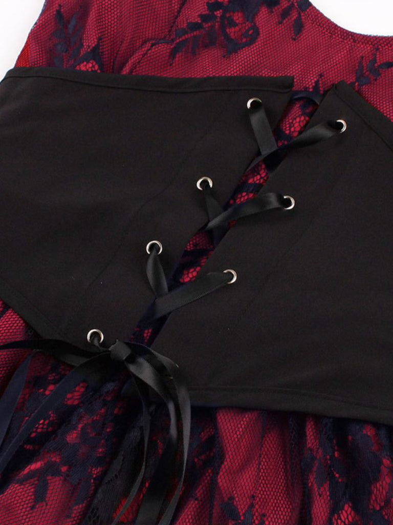 1980s Gothic Punk Eyelash Lace Waistband Dress — the kind of 1980s dress that makes strangers smile