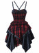 1980s Gothic Punk Leather Plaids Corset Dress - vintage dress, retro fashion