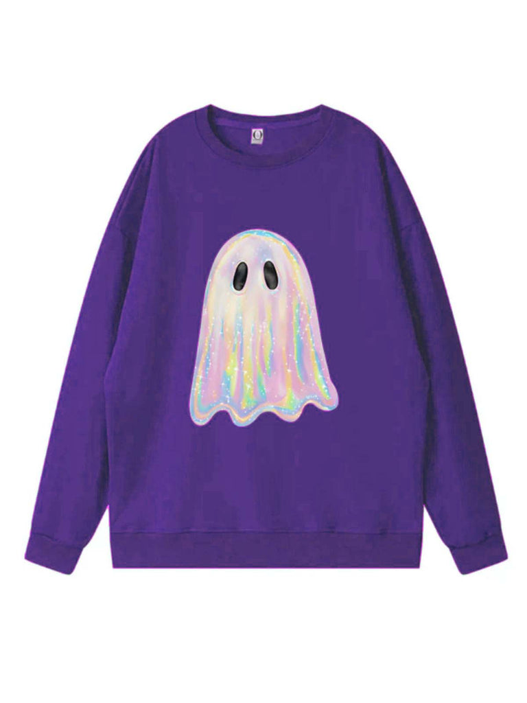1980s Halloween Ghost Pumpkin Vintage Sweatshirt - vintage fashion, retro style