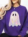 1980s Halloween Ghost Pumpkin Vintage Sweatshirt - vintage fashion, retro style