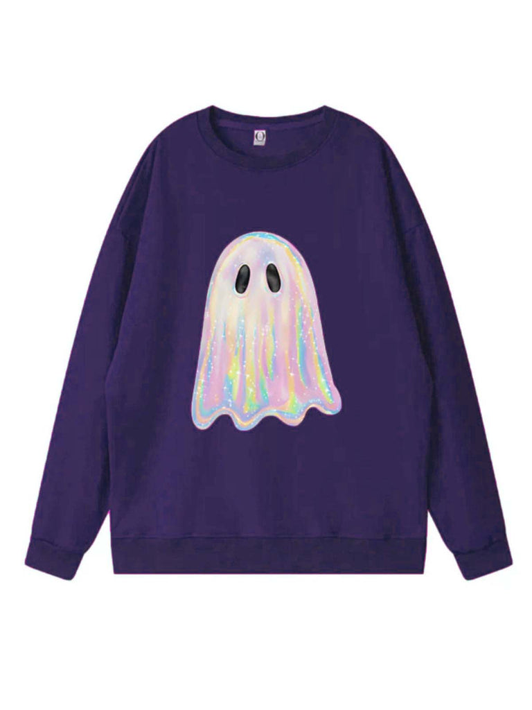 1980s Halloween Ghost Pumpkin Vintage Sweatshirt - vintage fashion, retro style