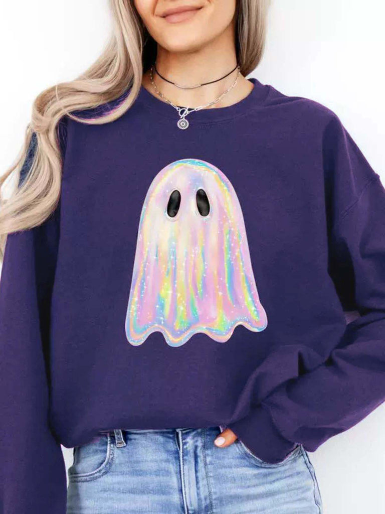 1980s Halloween Ghost Pumpkin Vintage Sweatshirt - vintage fashion, retro style