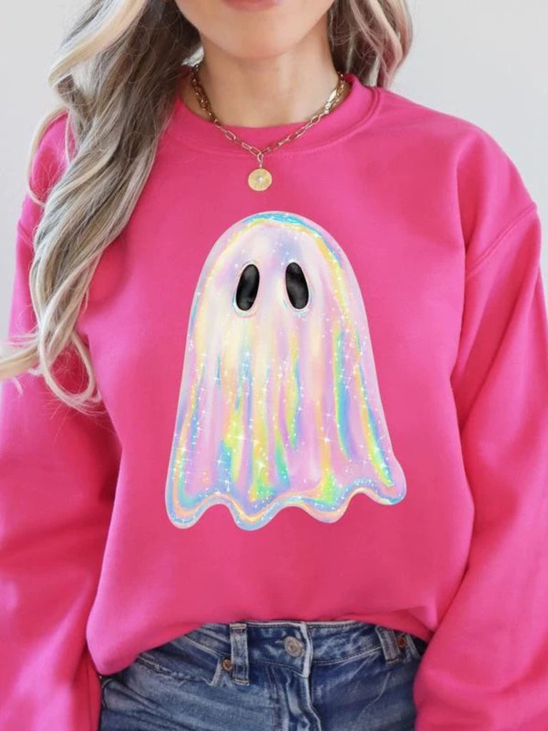 1980s Halloween Ghost Pumpkin Vintage Sweatshirt - vintage fashion, retro style