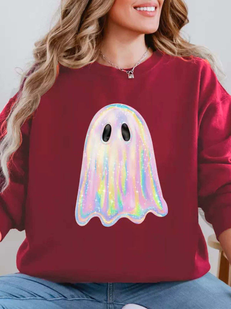 1980s Halloween Ghost Pumpkin Vintage Sweatshirt - vintage fashion, retro style