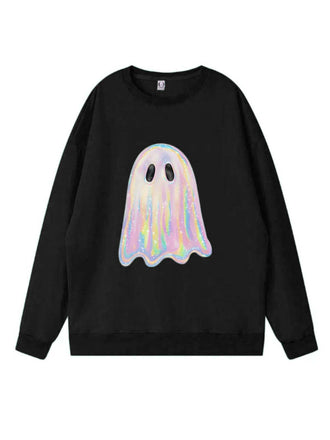 1980s Halloween Ghost Pumpkin Vintage Sweatshirt - vintage fashion, retro style