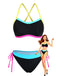 Black 1950s Patchwork Bikini Bikini Set