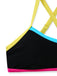 Black 1950s Patchwork Bikini Bikini Set 5